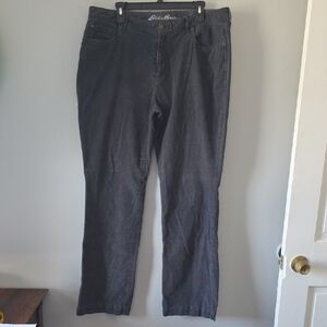 Eddie Bauer Women's Gray Corduroy Pants Size 18 Cotton Curvey Bootcut